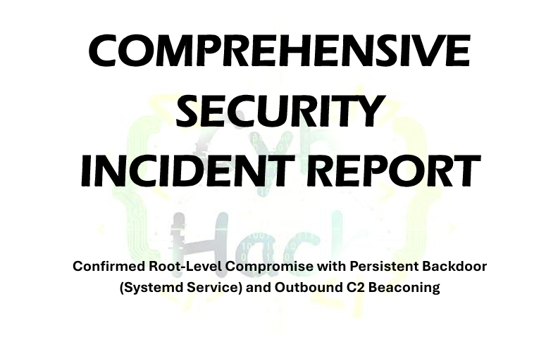 اختراق مؤكد بخادم الإنتاج مع باب خلفي دائم بصلاحيات الجذر